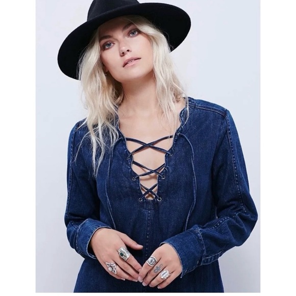 Free People Tops - Free People Neopolitan Dream Top/Tunic/Dream Dark Indigo Medium